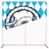 Blue White Oktoberfest Square Double Sided Backdrop - Layoris